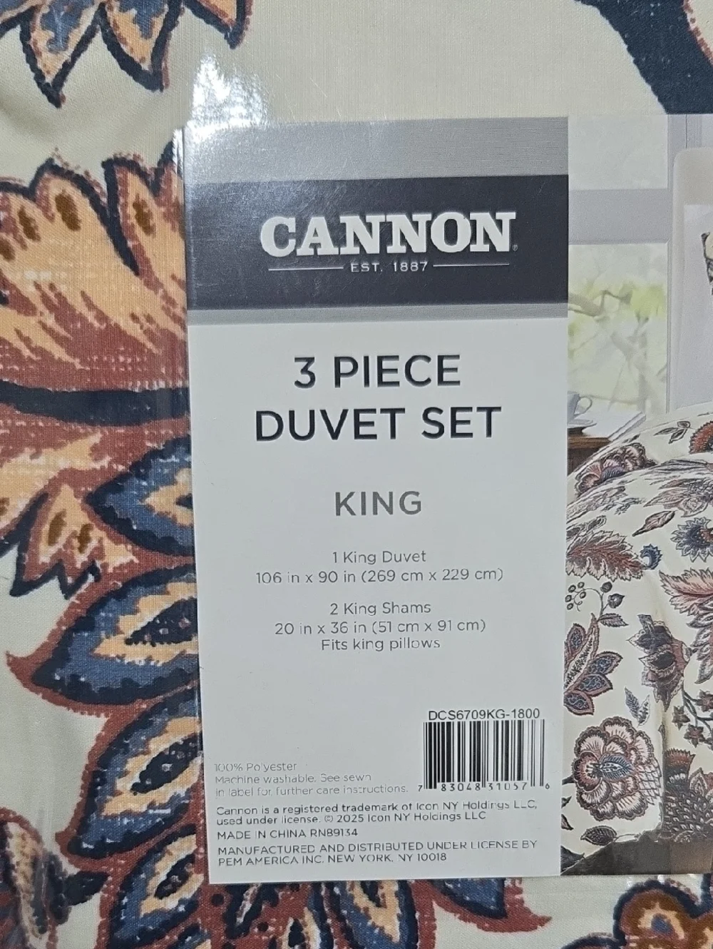 Cannon Chloe Jacobean Duvet Cover Set with Shams